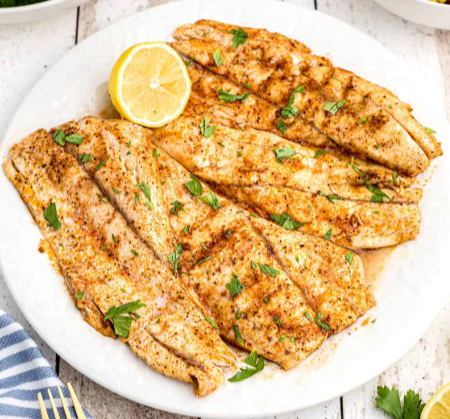Grilled fish fillet